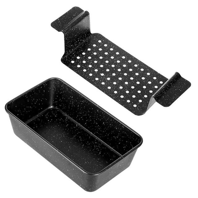 Walooza 9x5 Meatloaf Pan with Drain Tray, Heavy-Gauge Carbon Steel Nonstick Loaf Pan for Baking Bread, Oven-Safe Healthy Baking Pan for Meatloaf, Banana Bread, Sandwich Bread