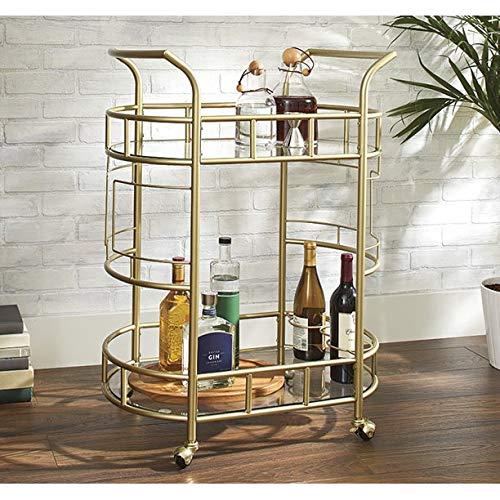 Gold Metal and Glass Fitzgerald Serving Bar Cart (Gold)