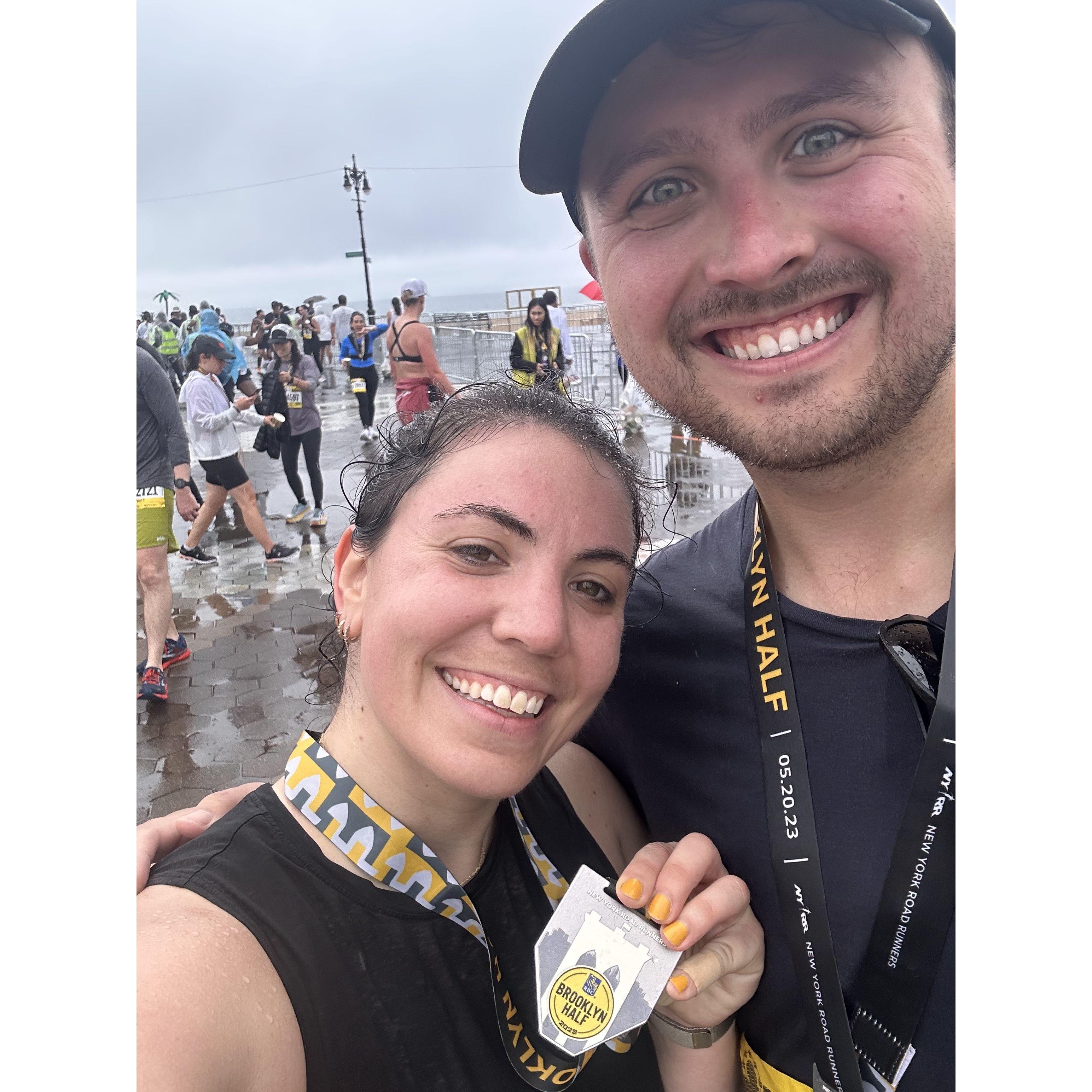 Running the Brooklyn half (from the Brooklyn Museum to Coney Island) in the pouring rain