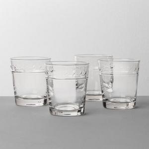 X Pattern Juice Glass Set of 4 - Clear - Hearth & Hand™ with Magnolia