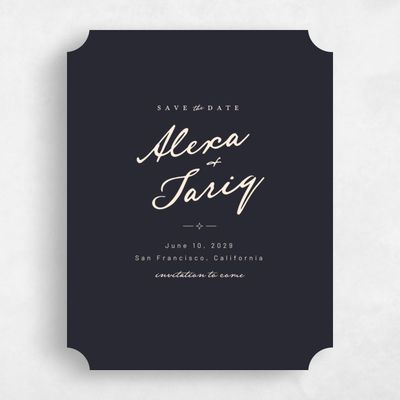 Black Ticket Wedding Save the Date - Finnian Portrait