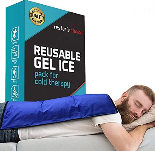 Rester's Choice Cold Therapy Reusable Gel Pack – Extra Large 13x21.5” Ice Pack for Back, Knee, Legs, and Shoulders – Cold Ice Gel Pack Reduces Pain and Swelling from Injury and Surgery