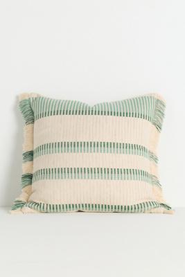 Pieced Stripe Cotton Blend Woven Pillow