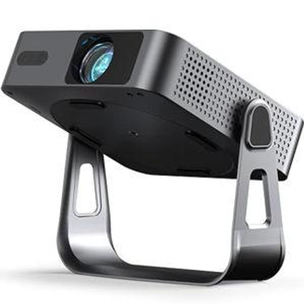 [Officially-Licensed App & Auto Focus]Black Smart Mini Projector with WiFi and Bluetooth, XuanPad 4K Support Movie Projector, Portable Native 1080P Outdoor Projector with 360° Stand