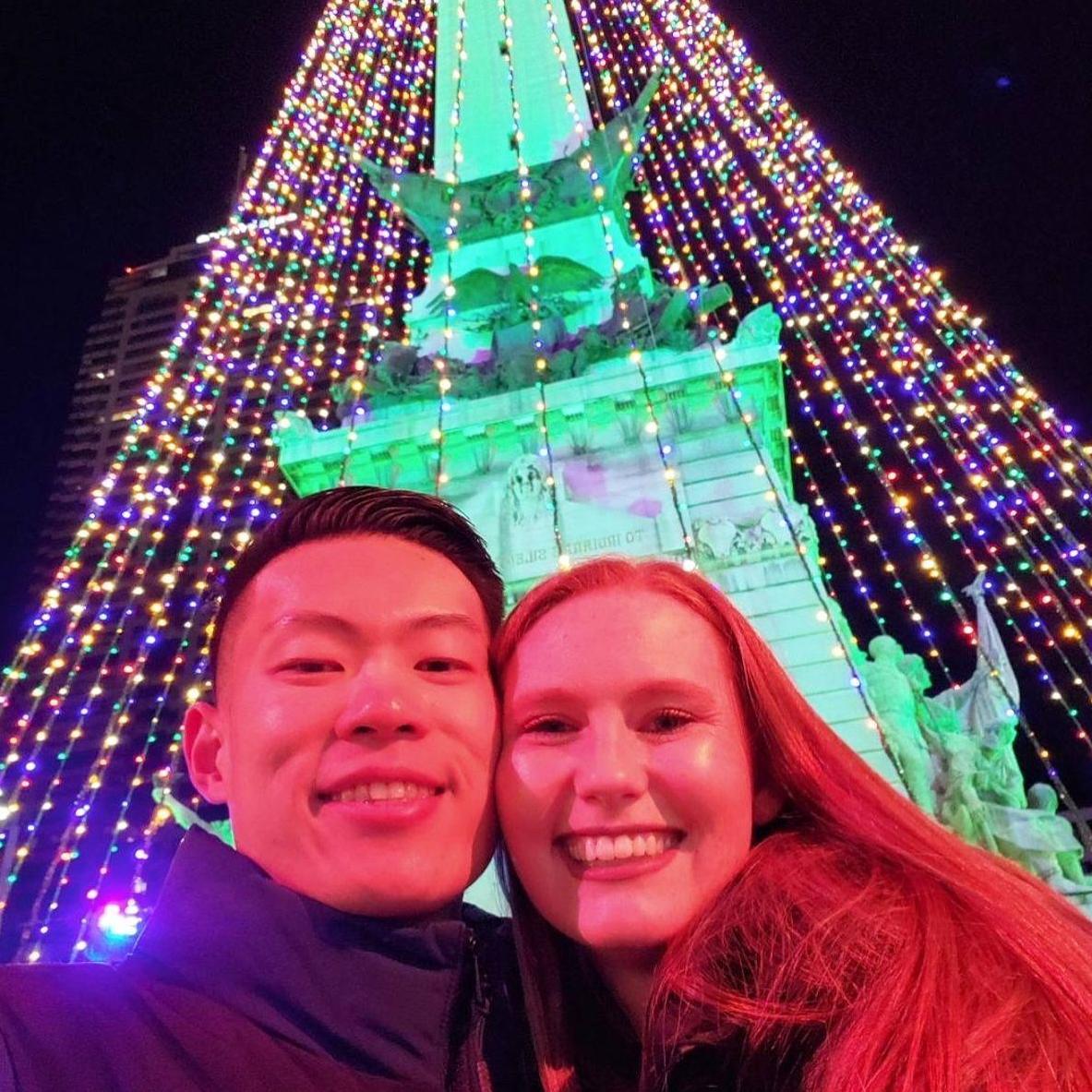 Our first holiday season, right before Calton's birthday dinner