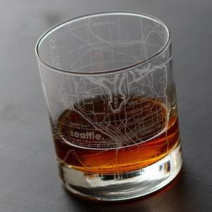 Seattle Map Rocks Glass