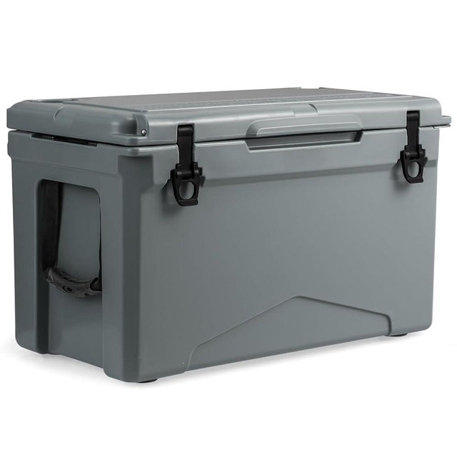 Goplus Hard Cooler, Insulated Ice Chest w/Portable Handles, Cup Holders, Ruler, Bottle Opener, 6 Day Ice Retention for Drink, Beverage, Camping, Fishing, Beach