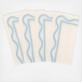 Colorblock Embroidered Napkin, Set of 4
