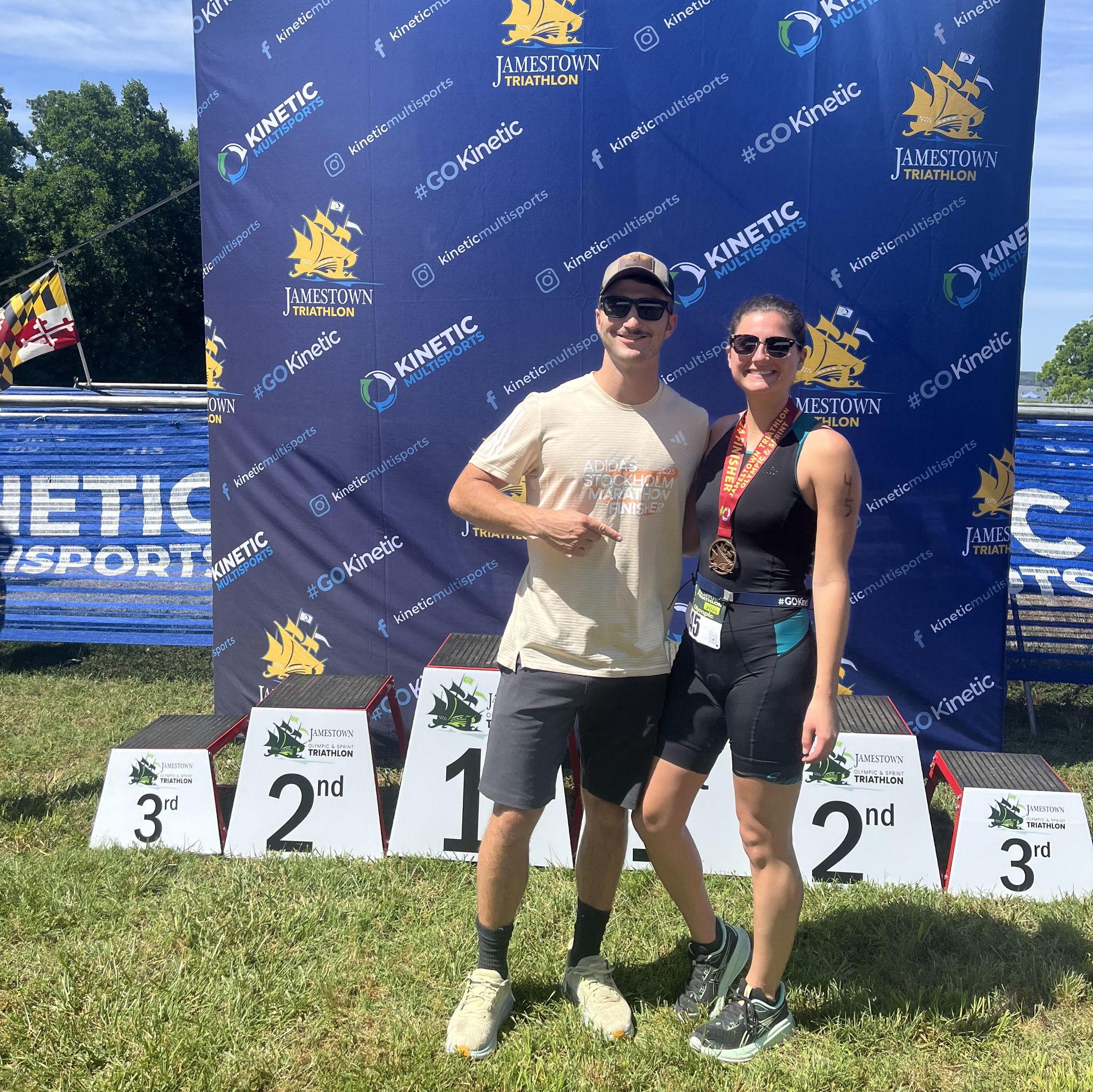 Michelle completed an Olympic Triathlon in Williamsburg, VA in June 2024.