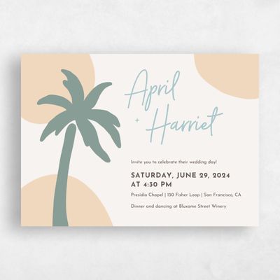 Beige Landscape Wedding Invitation - Bahia Landscape