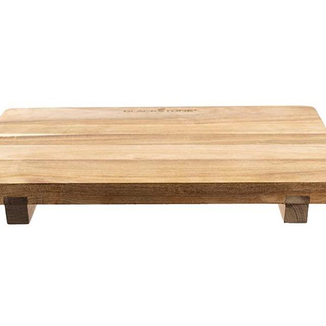 Blackstone 5595 Solid Acacia Wood Griddle Cutting Board with Feet (17 x 12”)- Large and Lightweight, Premium Durable Quality to Chop Vegetables for Indoor, Outdoor, Kitchen, Easy to Clean (Rectangle)
