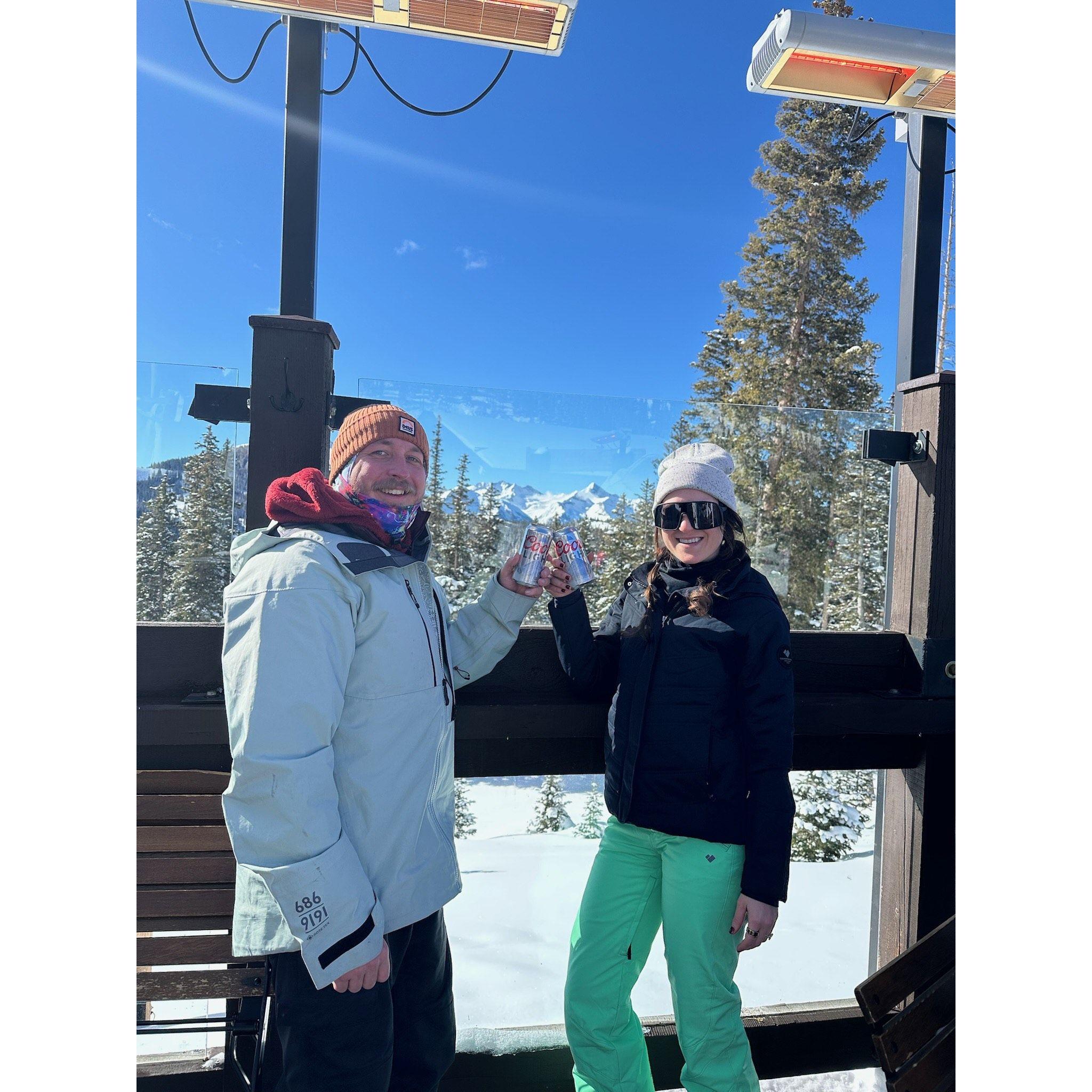 cheers to having a coors in front of the mountains on the can