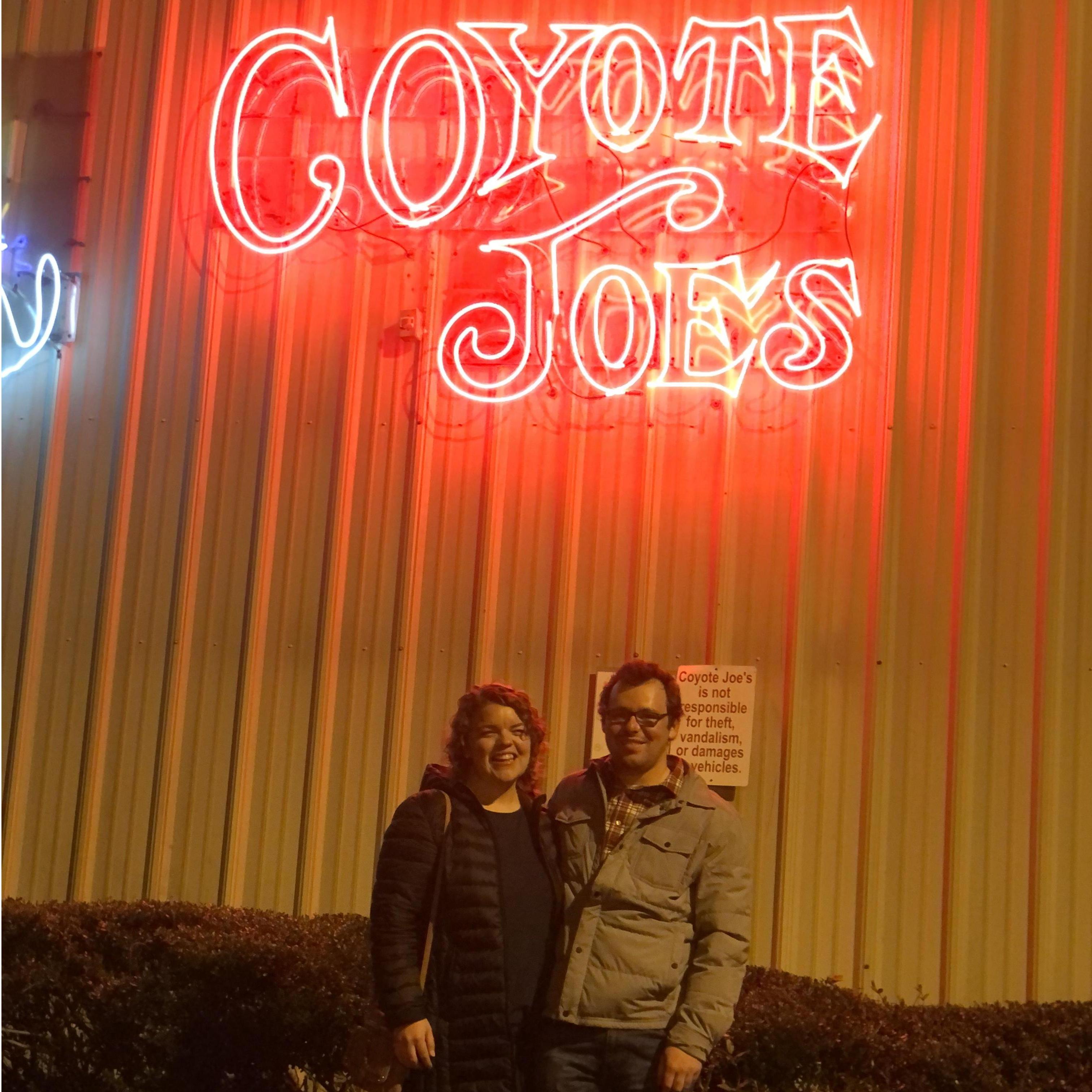 A fitting place to have our first picture together