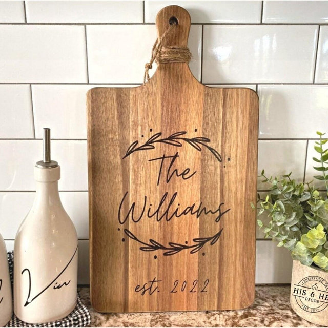 Personalized Cutting Board Wedding Gift | Acacia Cutting Board | Personalized Gifts | Bridal Shower Gift |Wedding Gift For Couple|Bride Gift