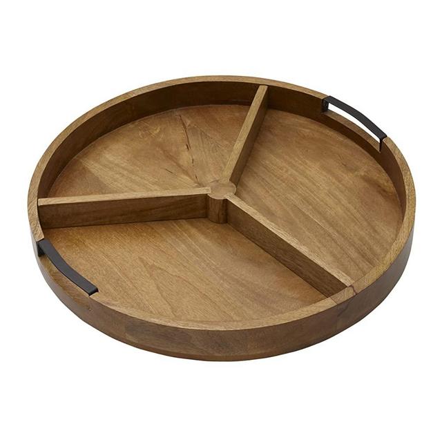 Gourmet Basics by Mikasa Round Lazy Susan with Removable Dividers, Assorted