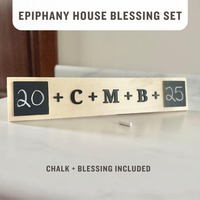 Epiphany Home Blessing Sign Catholic Home Door Epiphany Sign St Benedict medal priest gift Catholic Wall Art Wedding anniversary gift