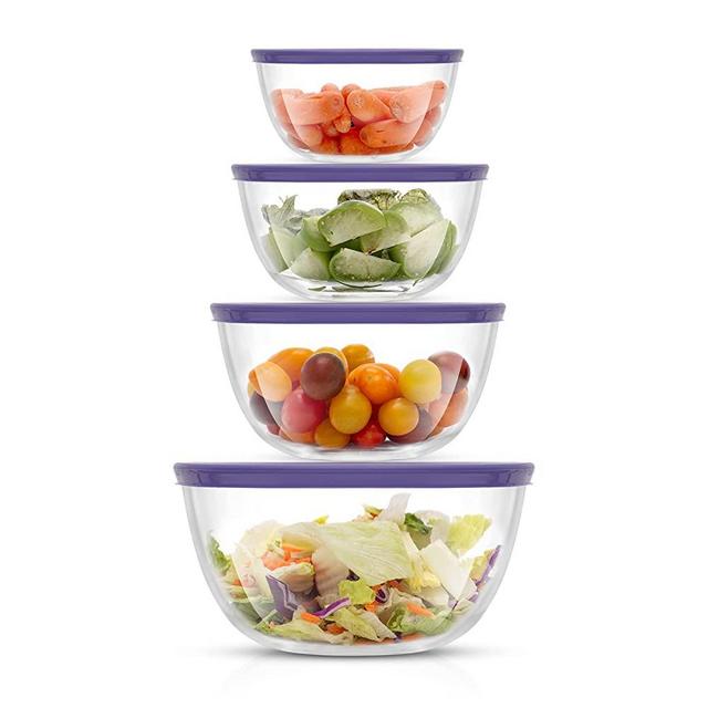 Godinger Mixing Bowls with Lids, Plastic Nesting Bowls Set, Storage Bowls,  Microwave Safe Mixing Bowl Set, 3 Bowls 3 Lids