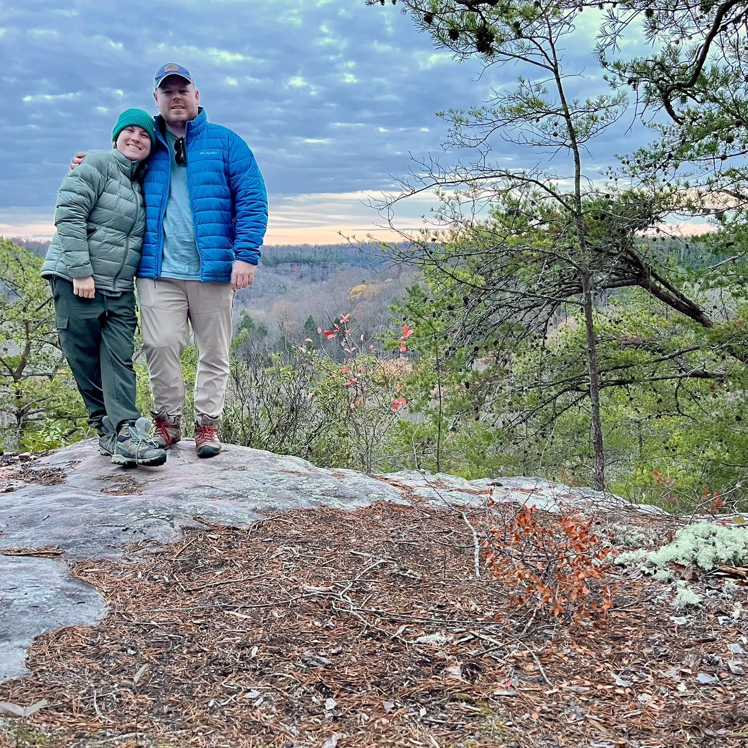 Right before Ben proposed in Big South Fork, Tennessee.