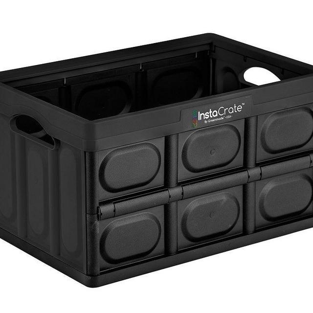 GreenMade InstaCrate Collapsible Storage Container, 12 gal, Black