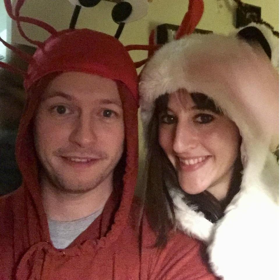 Panda Lauren and Lobster James for Halloween