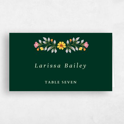 Dark Forest, Green Wedding Place Card - Blume