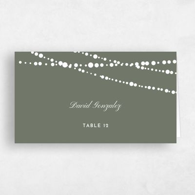 Dark Sage, Green Wedding Place Card - Moonlight