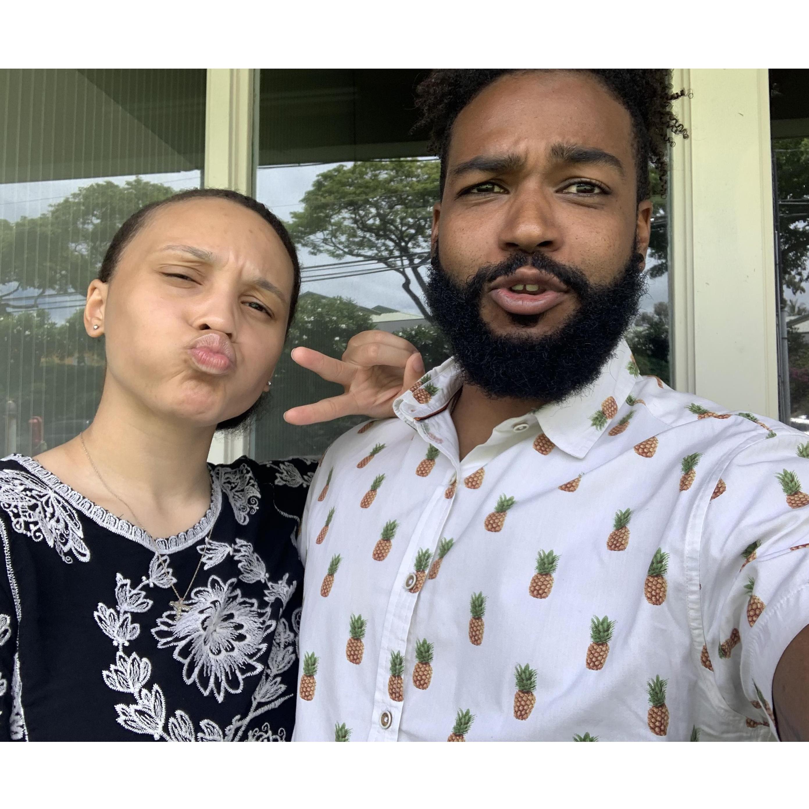 A photo after a very unique church experience in Hawaii :)