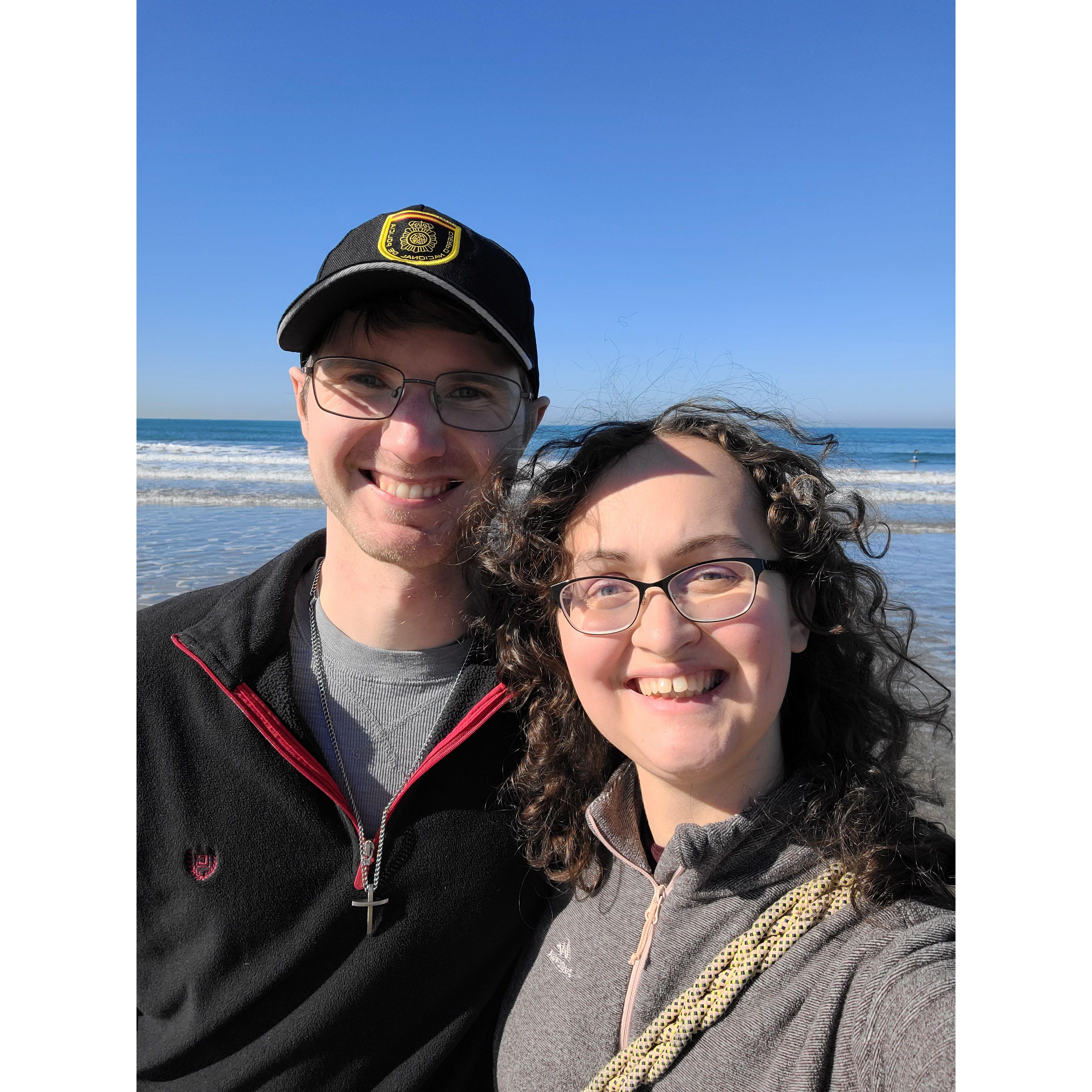 Visiting the beach in Valencia, Spain