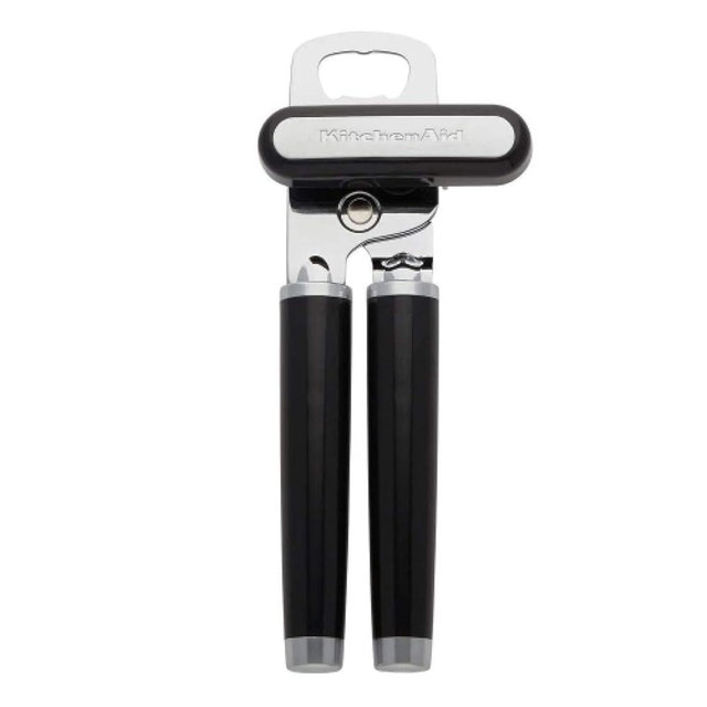 KitchenAid Classic Multifunction Can Opener and Bottle Opener Easy to Use,Razor Sharp Stainless Steel Cutting Wheel,Soft Ergonomic Handles,Black,(Pack of 12)