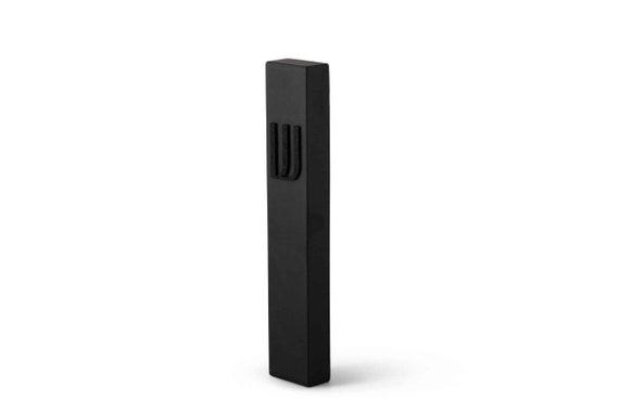 Rustic Concrete Mezuzah Case With a Black Wood Small