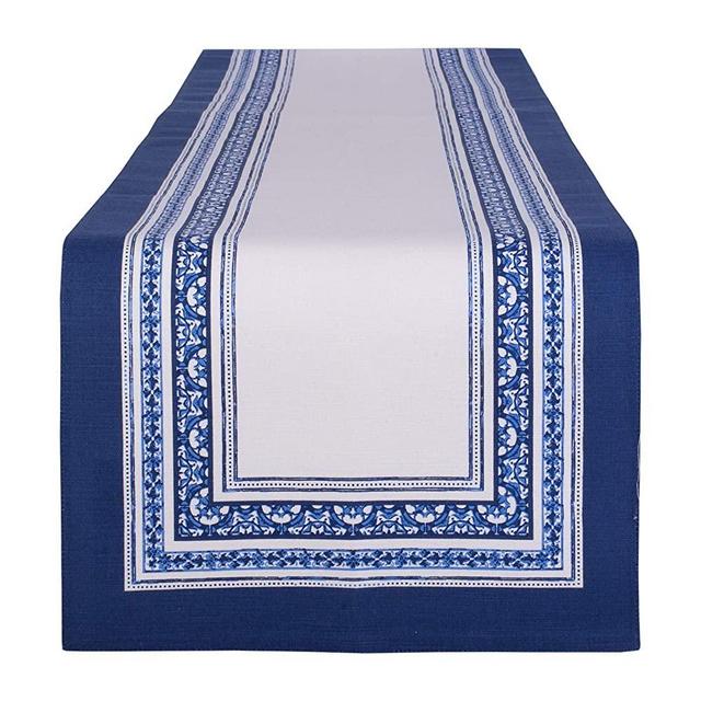 DII Porto Stripe Print Tabletop Collection Everyday Basic for Family, Spring, Summer, Dinner Parties, BBQs, Weddings and Special Occasions, Table Runner, 14x108