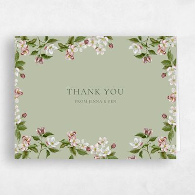 Olive Sage, Green Wedding Thank You - Malyly Landscape
