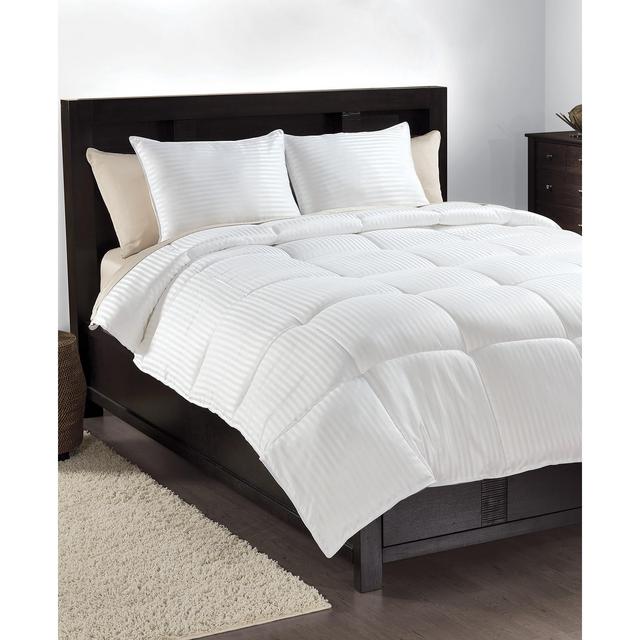 Martha Stewart Collection Allergy Wise Dobby Stripe King Down-Alternative Comforter, Created for Macy's