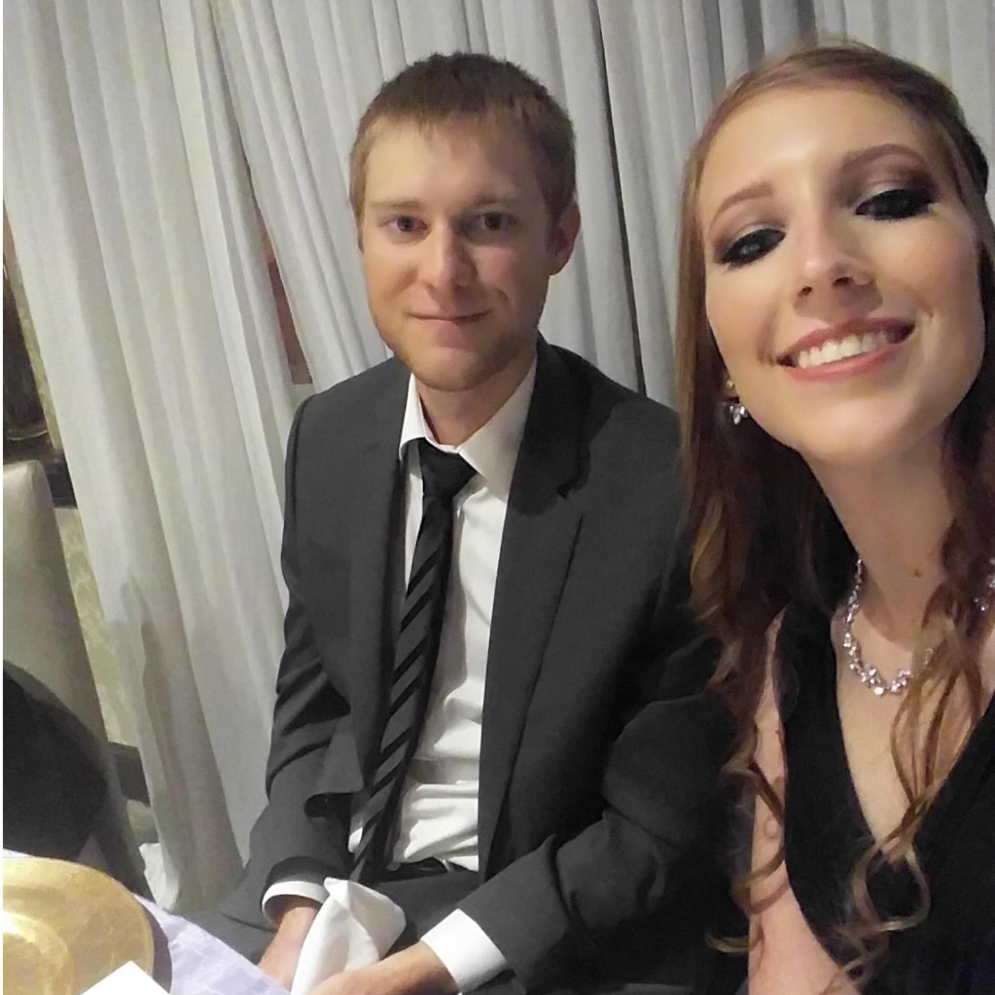 Celebrating Sarah's sister's wedding-- April 2016