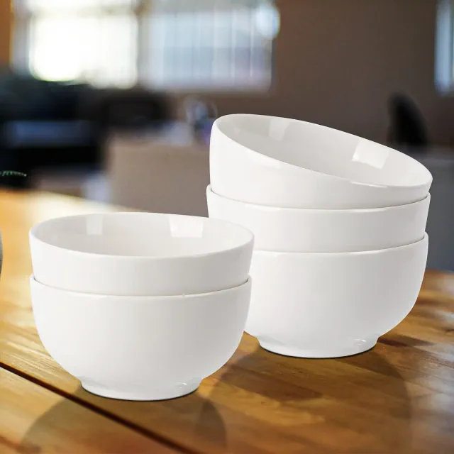 Soup/Cereal Bowls Set of 8, White Ceramic Bowls, Porcelain Bowls for Kitchen Dessert Rice Side Dish Snack Soup Fruits Cereal Ice Cream