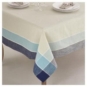 Blue Plaid Border Design Tablecloth (72") - Saro Lifestyle®