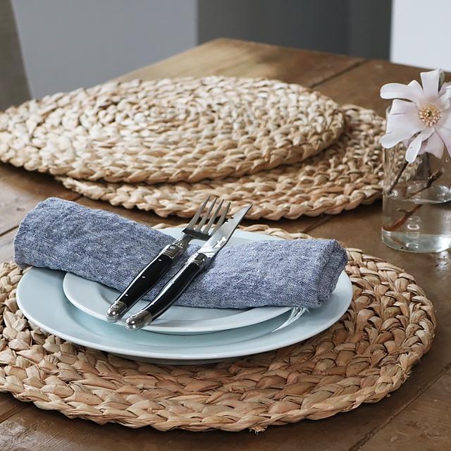 Natural Round Placemat - 6pc Set