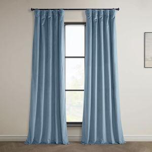 Light Blue Velvet Drapes for Living Room