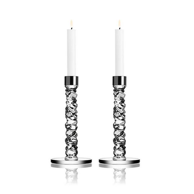 Orrefors - Carat Candleholder, Pair