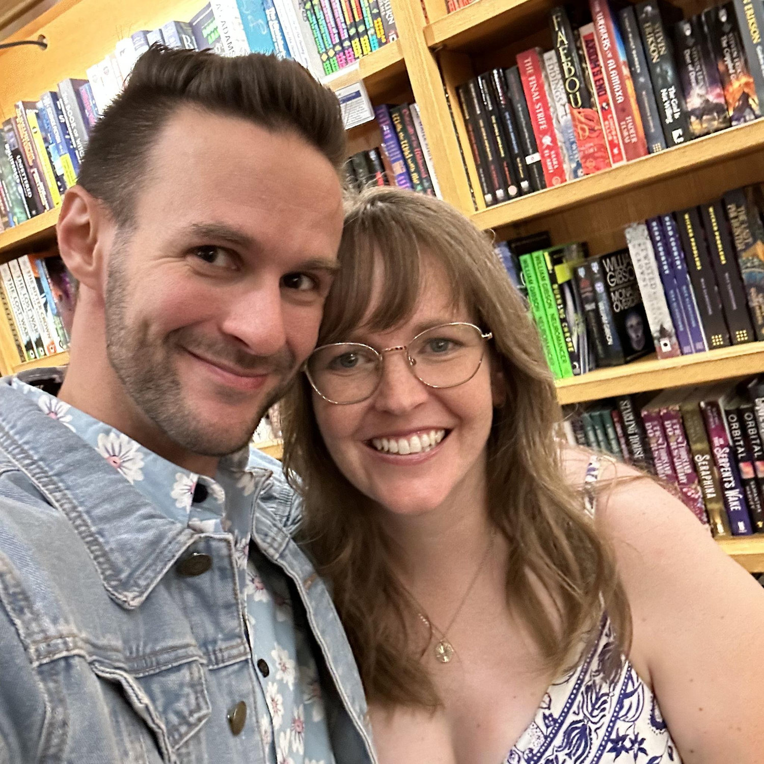 One of our first (of many) bookstore dates!
