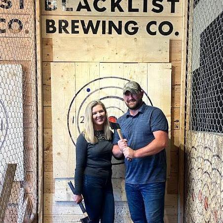 Axe throwing for Ray's birthday!