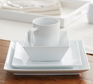 Great White Square Dinner Plate, Set of 4
