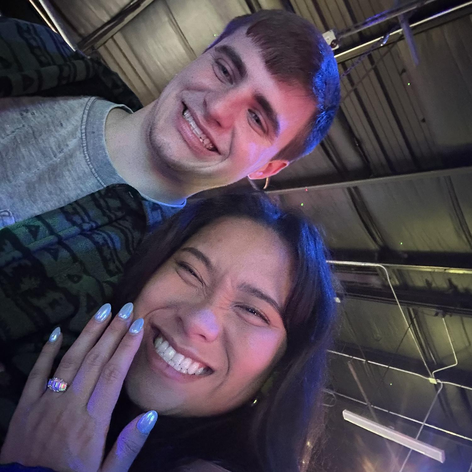 just got engaged selfie!!
