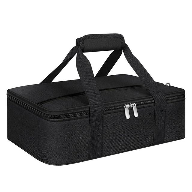 MIAOJIE Insulated Casserole Carrier, Portable Casserole Carrier for Hot or Cold Food Lunch Tote Warmer or Cooler Bag, Lasagna Lunch Bag for Potluck Parties- Fits 9" x 13" Baking Dish-Black
