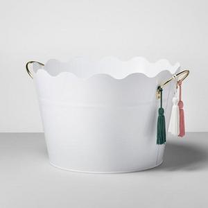 Steel Beverage Tub with Handles 6gal - Opalhouse™- WHITE