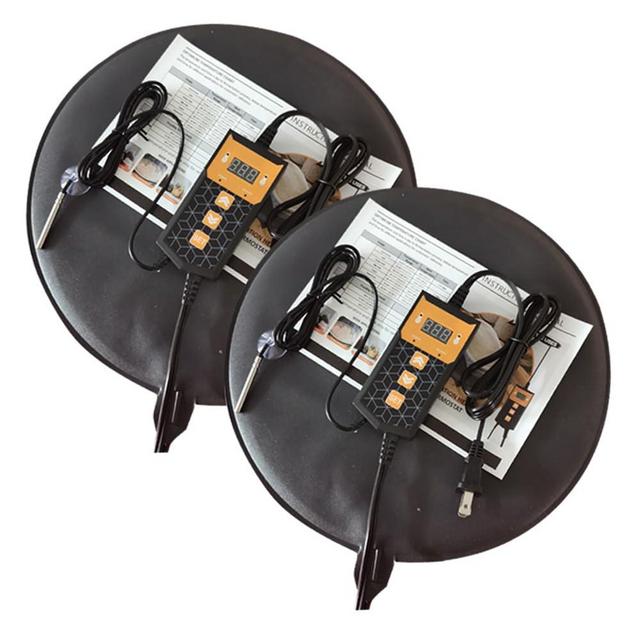 Brewing Heat Pad Sourdough Proofing Heat Mat with Temperature Controller Auto Off Timer for Home Beer Brewing Kombucha Yogurt Kefir Fermentation Sourdough Bread Proofing (With Controller, 2 Pack)