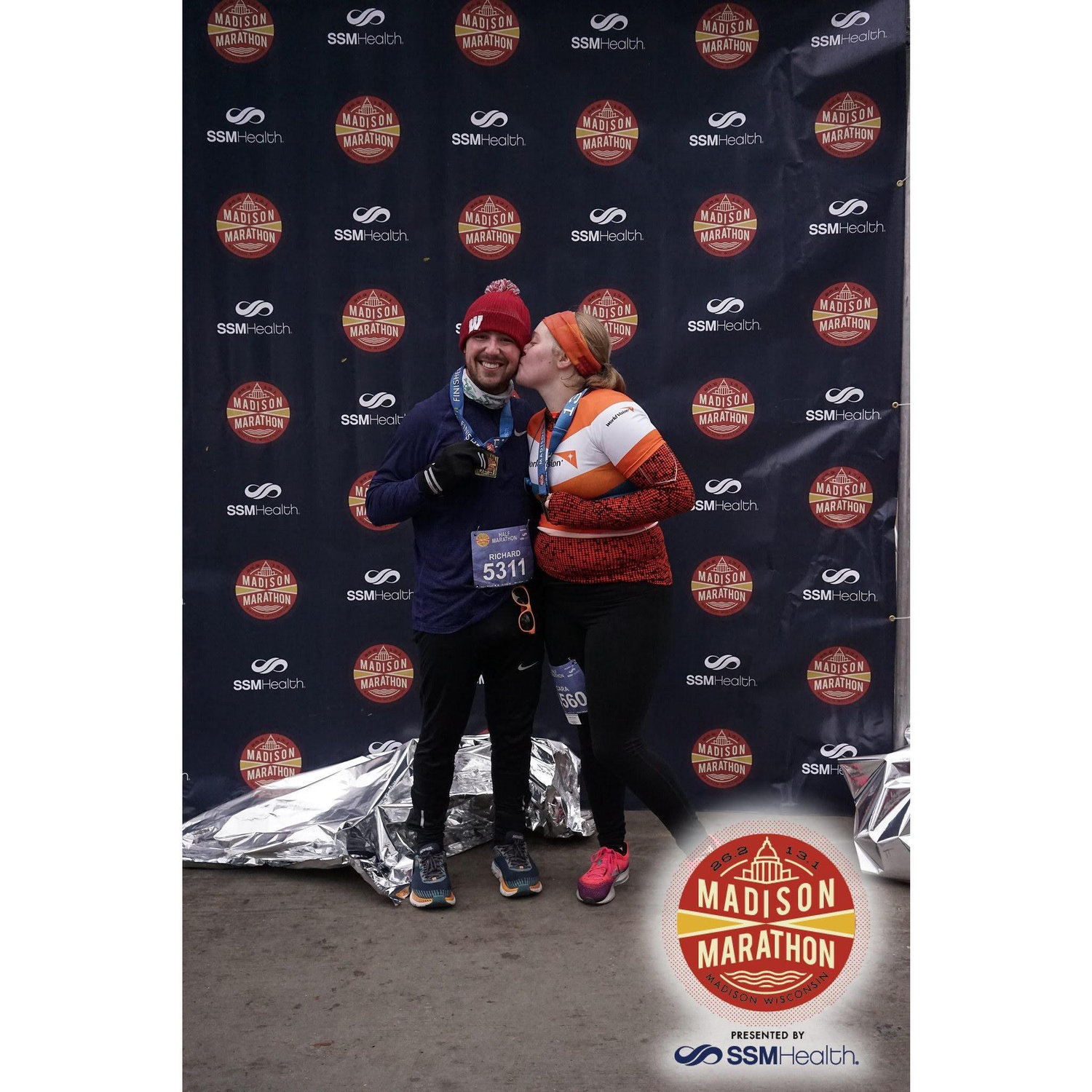 The first year that Cara and Richard ran the Madison Half