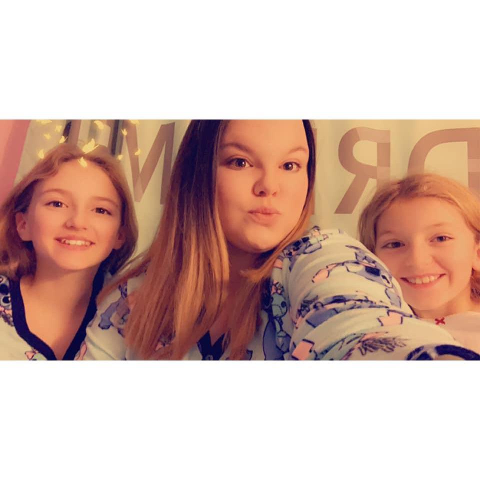 The Proud sisters Christmas 2019. Of course, Madison and Ashley were twinning in Lilo and Stitch PJs!