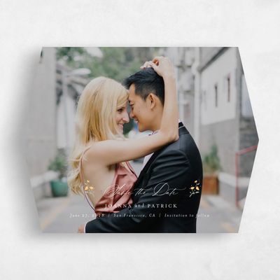 Yellow Diamond Wedding Save the Date - Regal Landscape