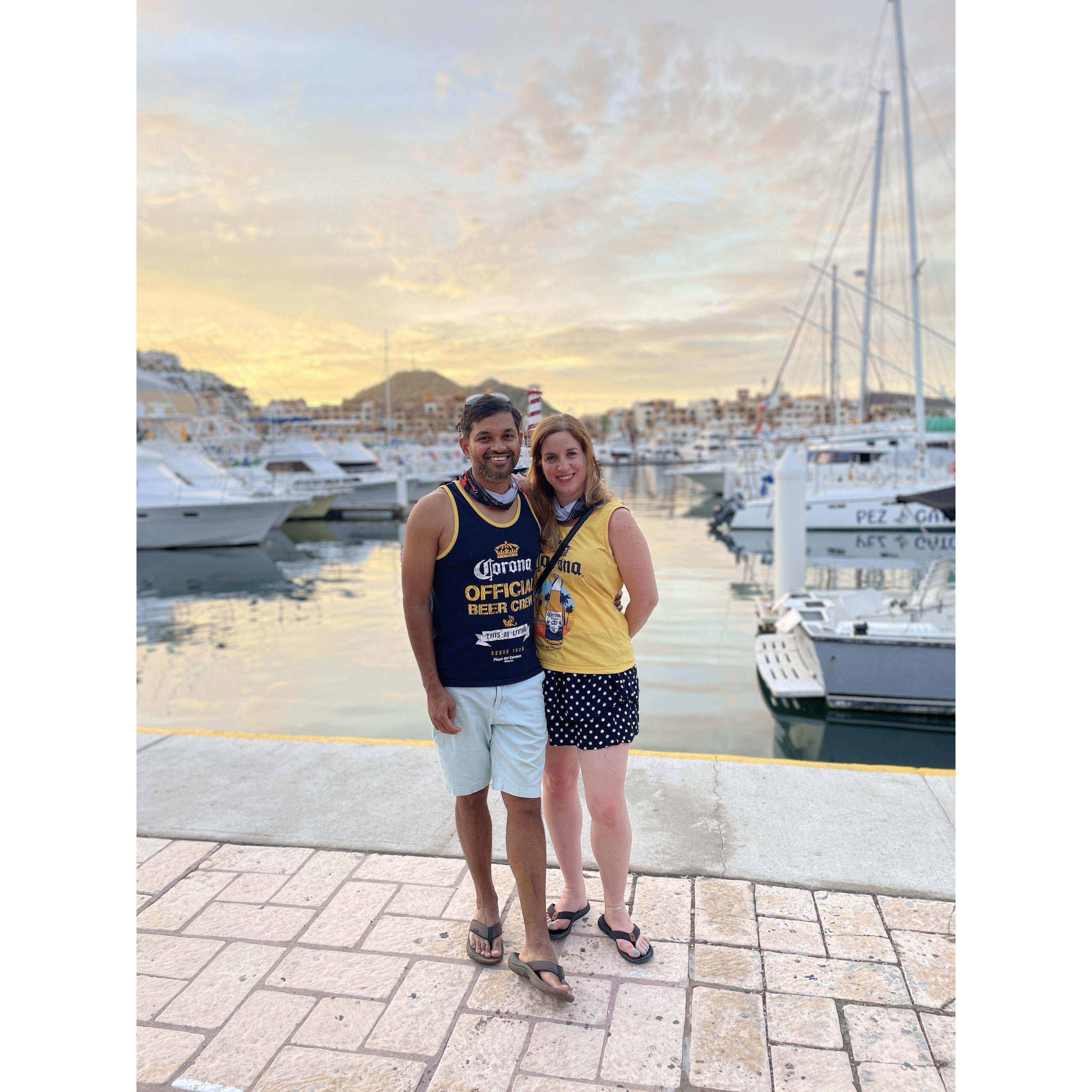 Cabo San Lucas trip.  At the marina. Our first time here.